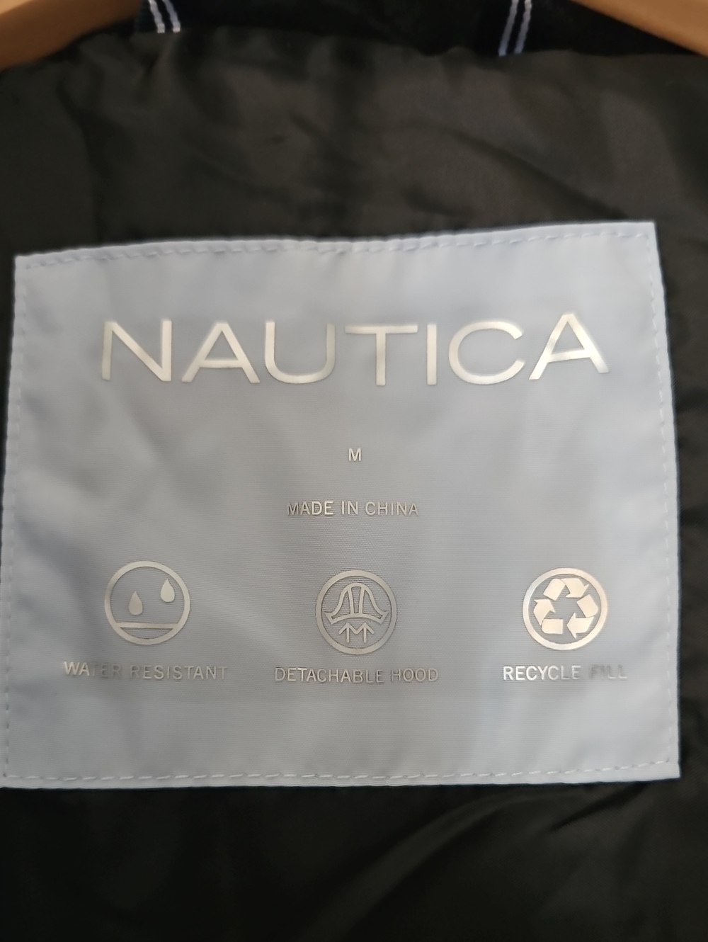 NEW! Nautica Light Blue Hooded Water Resistant Puffer Coat Size M - Picture 8 of 11